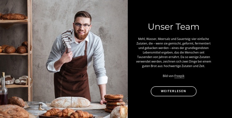 Bäckerei-Team Website design