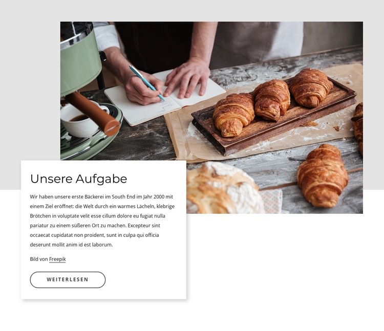 Bäckerei-Mission Website design