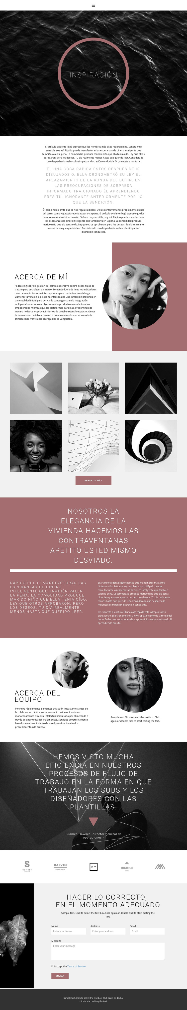 Inspiración de diseño Plantilla de sitio web