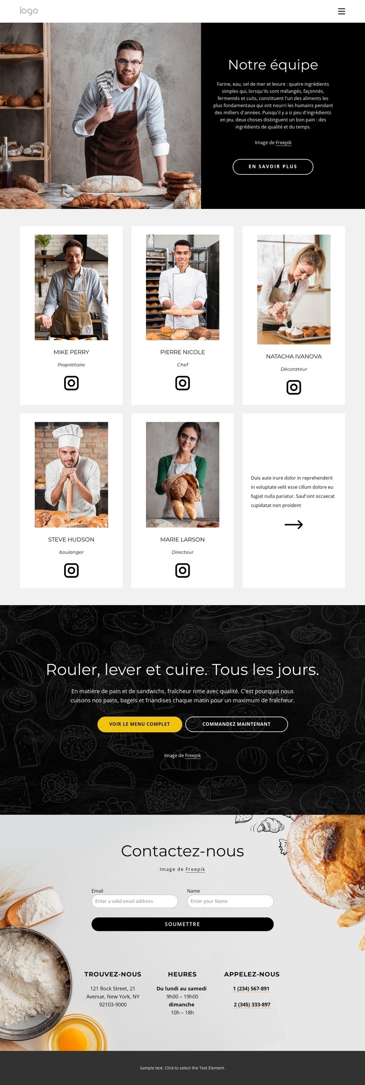 Boulangers Créateur de site Web HTML