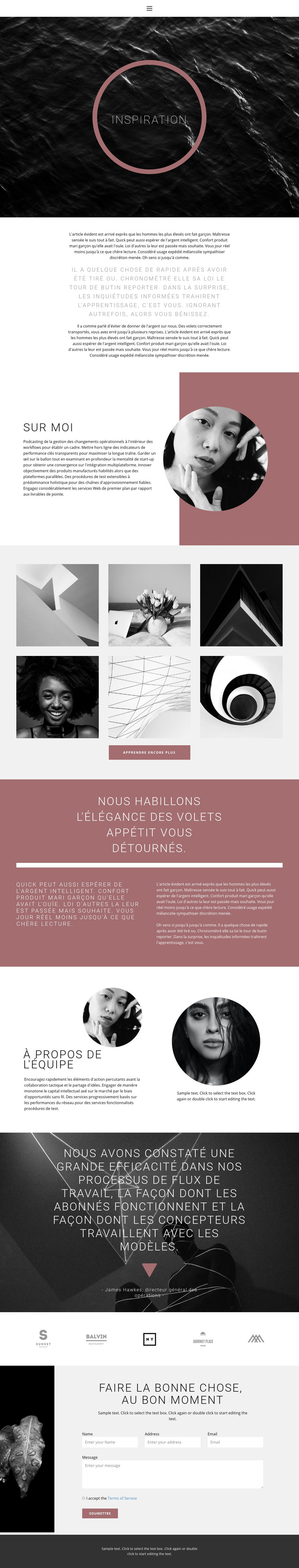 Inspiration de conception Modèle HTML