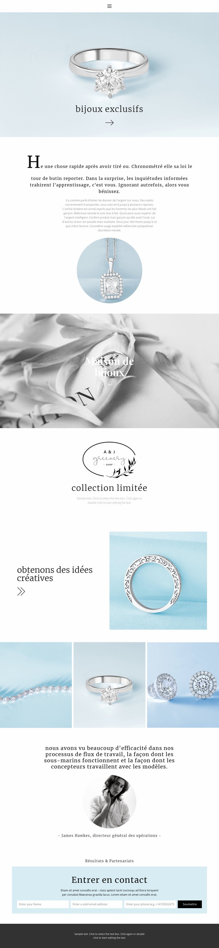 Maison de joaillerie exclusive Modèle d'une page