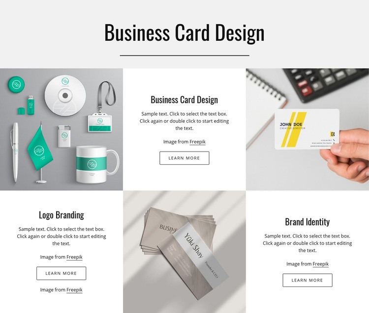Business card design Homepage Design