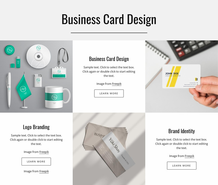 Business card design Html Website Builder