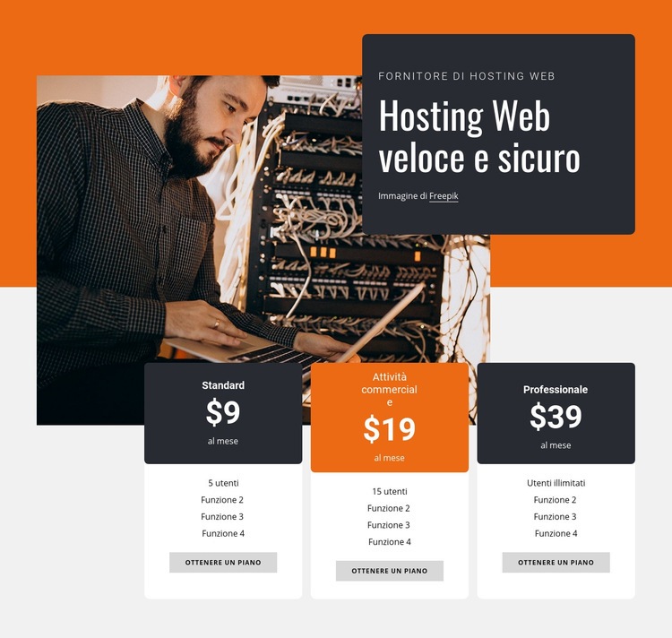 Hosting web sicuro Costruttore di siti web HTML