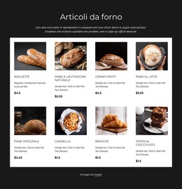 Elenco Dei Prodotti Da Forno - Modello Di Sito Web Gratuito