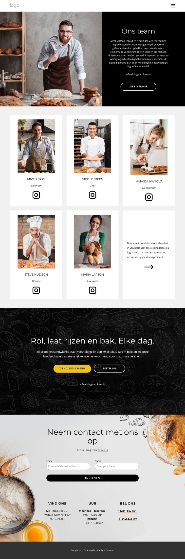 Brood bakkers Html Website Builder