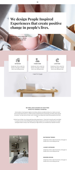 Powdery Color In The Interior - One Page Template Inspiration