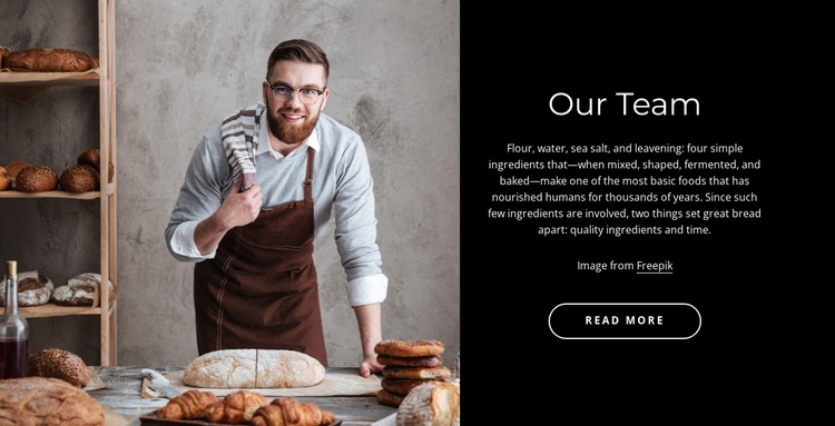 Bakery team One Page Template