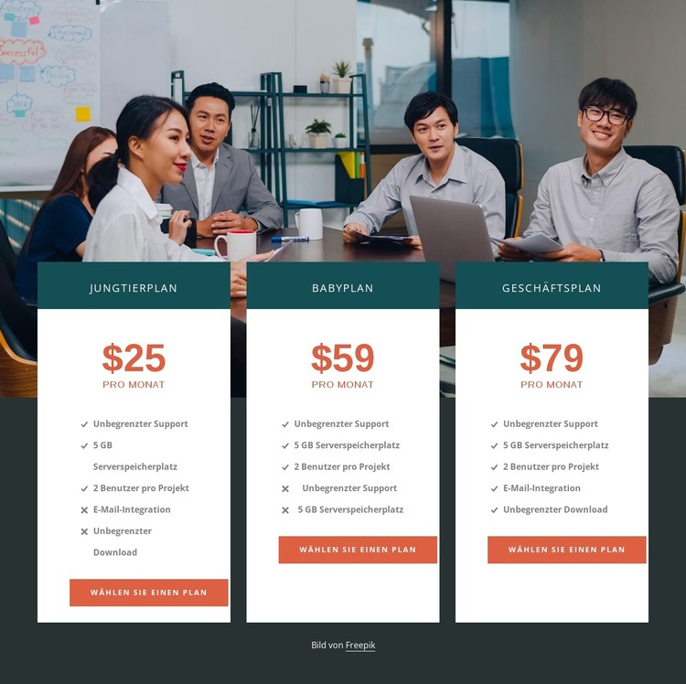 Webhosting-Pläne CSS-Vorlage