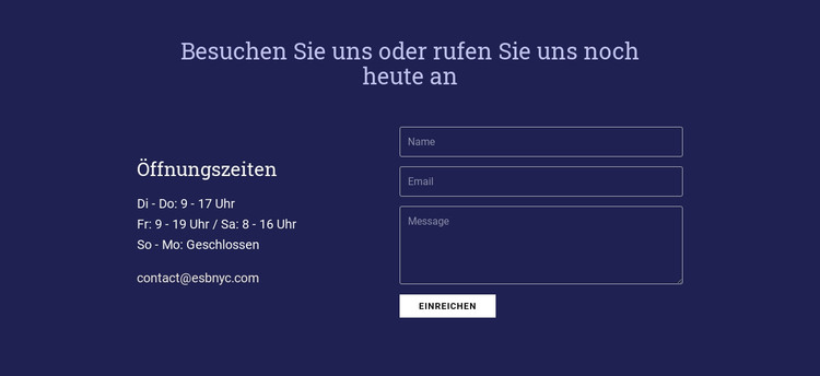 Besuchen Sie uns oder rufen Sie uns noch heute an HTML-Vorlage