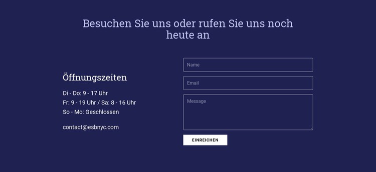 Besuchen Sie uns oder rufen Sie uns noch heute an HTML Website Builder