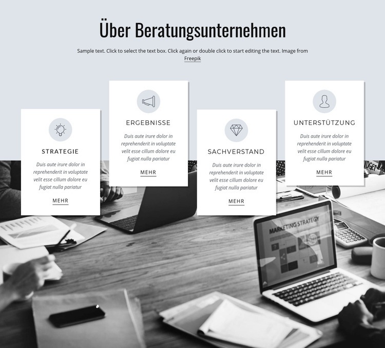 Über Beratungsunternehmen HTML5-Vorlage