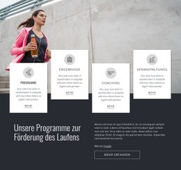 Unsere Laufprogramme - Gebrauchsfertige Landingpage