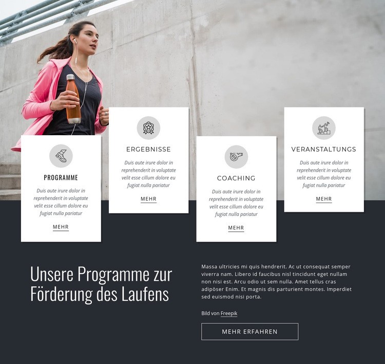 Unsere Laufprogramme Landing Page