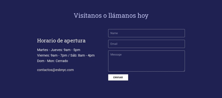 Visítanos o llámanos hoy Creador de sitios web HTML