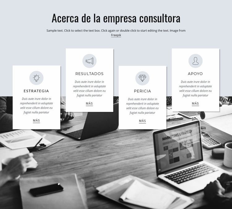 Acerca de la firma consultora Plantillas de creación de sitios web