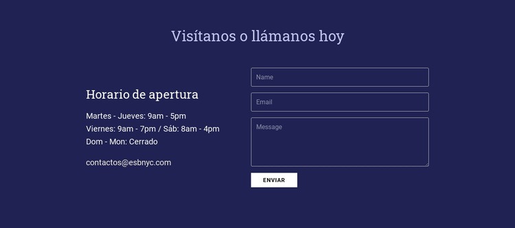 Visítanos o llámanos hoy Diseño de páginas web