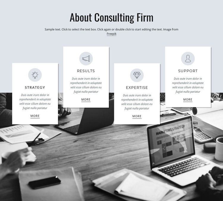 About consulting firm Homepage Design