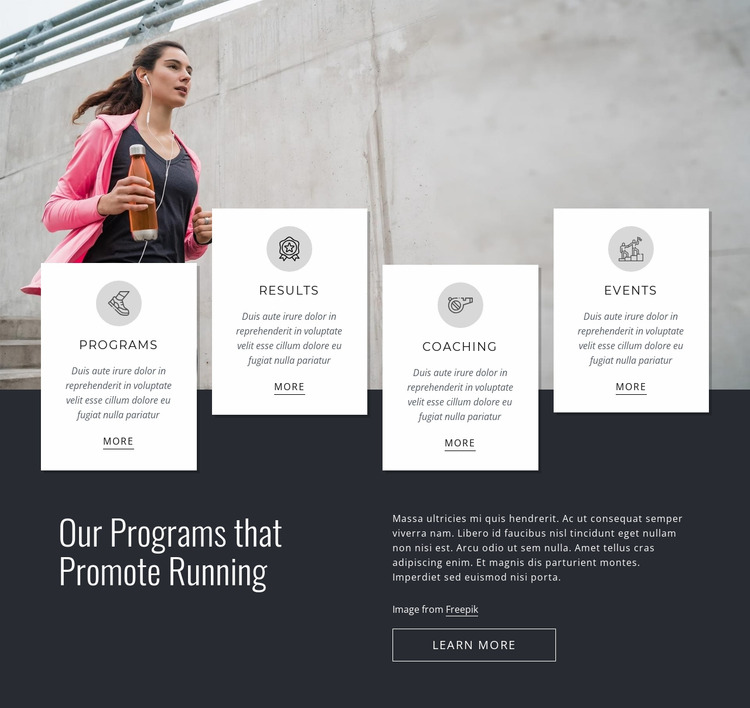 Our running programs Html Website Builder