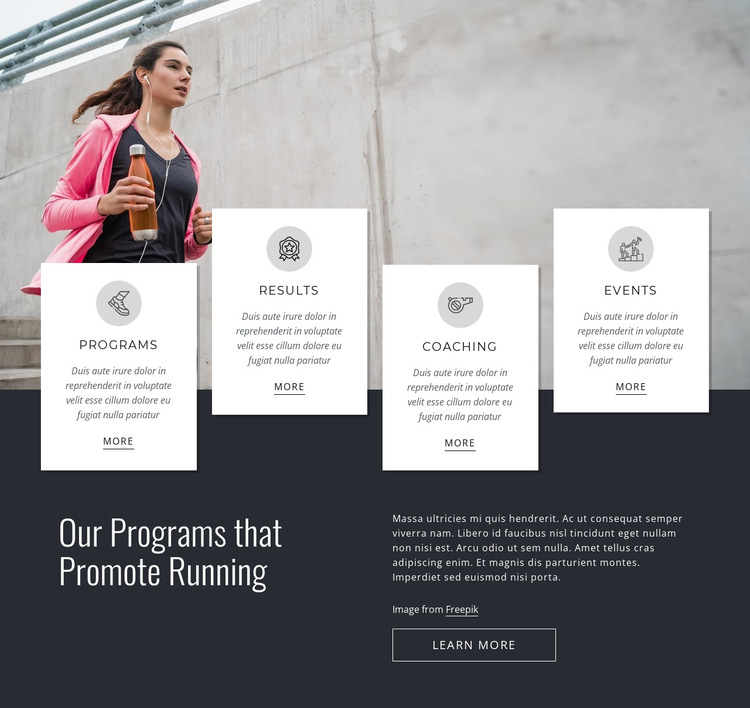 Our running programs HTML5 Template