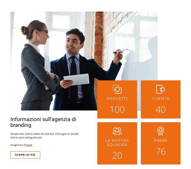 Informazioni sull'agenzia di branding Modello CSS