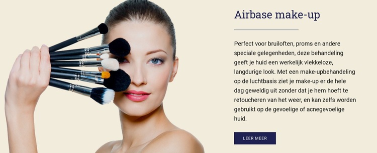 Vliegbasis make-up Website mockup