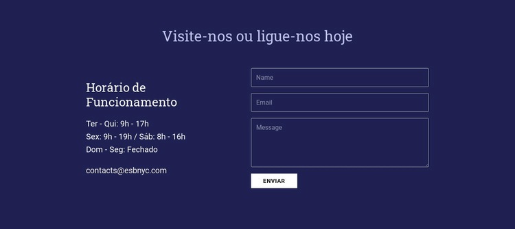 Visite-nos ou ligue-nos hoje Design do site