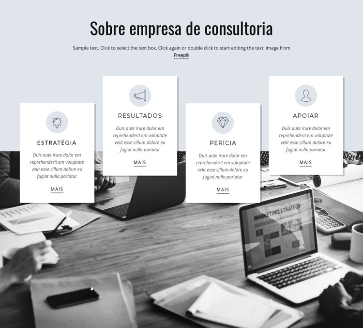 Sobre empresa de consultoria Template CSS