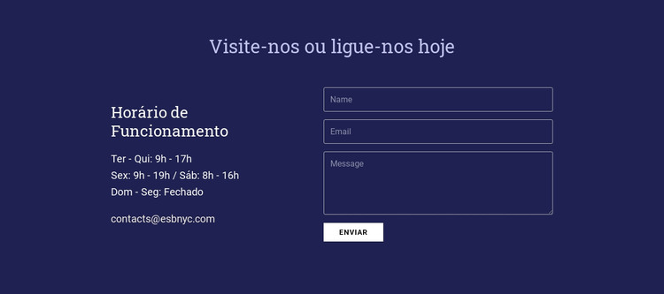 Visite-nos ou ligue-nos hoje Modelo HTML