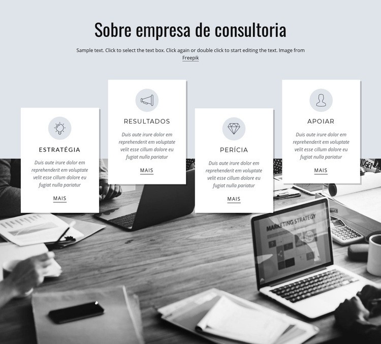 Sobre empresa de consultoria Modelo