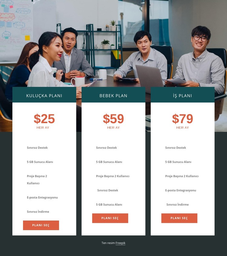 Web barındırma planları HTML5 Şablonu