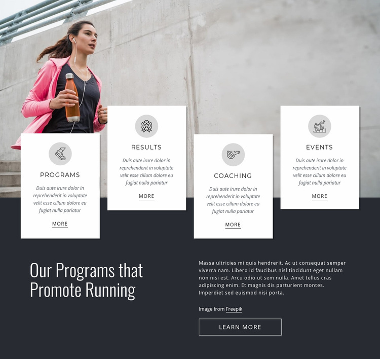 Our running programs Website Design