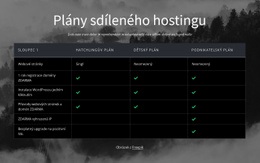 Plány Sdíleného Hostingu Šablony HTML5 A CSS3