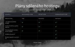 Plány Sdíleného Hostingu – Šablona Stránky HTML