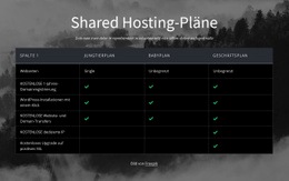Shared-Hosting-Pläne - Vorlage Für Eine Seite