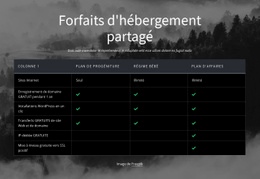 Forfaits D'Hébergement Partagé - Conception Web Polyvalente