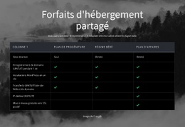 Forfaits D'Hébergement Partagé - HTML Builder Drag And Drop