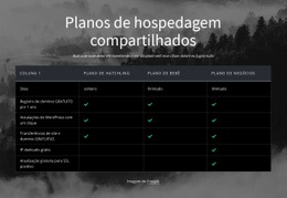 Planos De Hospedagem Compartilhada - Lindo Modelo HTML5