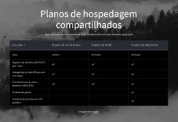 Planos De Hospedagem Compartilhada – Página De Destino Responsiva