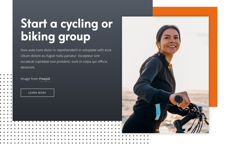 Start a cycling group One Page Template