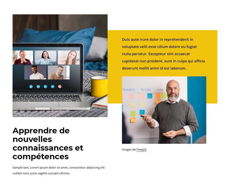 De nouvelles connaissances et compétences Modèle de site Web
