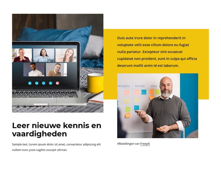 Nieuwe kennis en vaardigheden HTML5-sjabloon