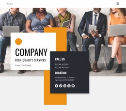 Overlapping design with contacts - Html Code Example by Nicepage