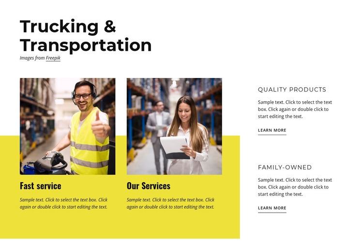 Trucking and transportation Homepage Design