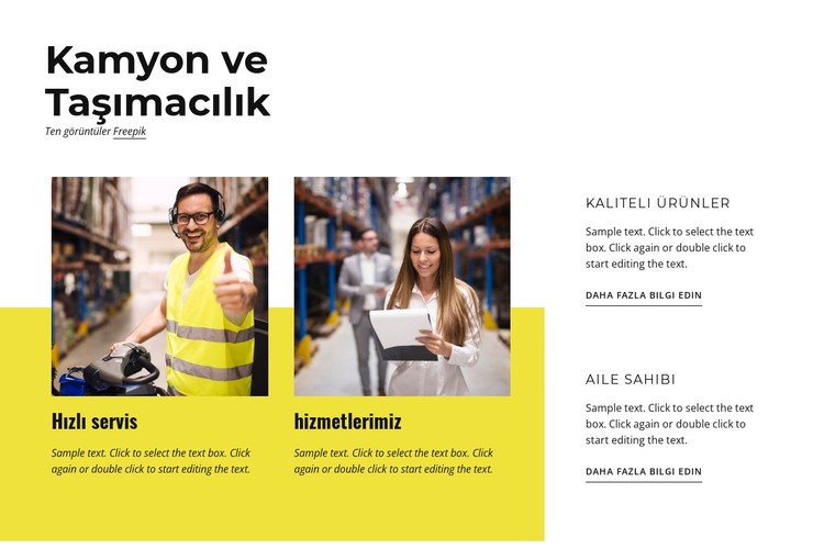 Kamyon ve nakliye CSS Şablonu