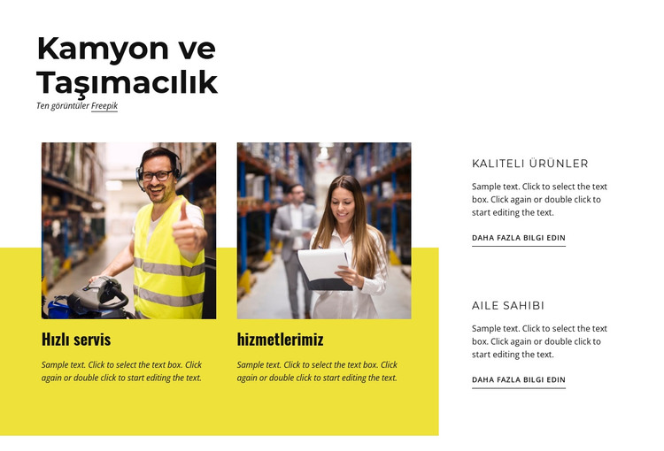 Kamyon ve nakliye HTML Şablonu