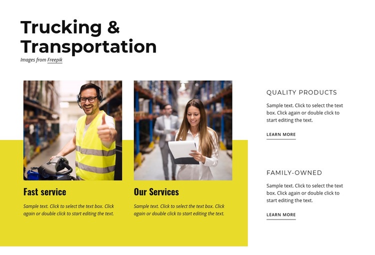 Trucking and transportation Web Page Design