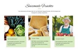 Saisonale Früchte HTML-CSS-Websitevorlage