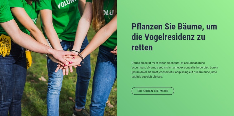 Pflanzen Sie Bäume, um den Wohnsitz der Vögel zu retten Eine Seitenvorlage